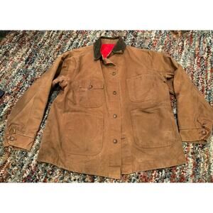 Vintage 70s Powerhouse Brown Quilted Lined Canvas Chore Coat Jacket USA